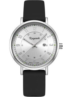 Women's Black Analog Quartz Silicone Band Resistant Nurses Classic Wrist Watch